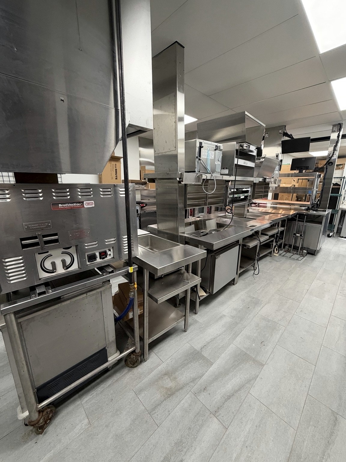 Stainless steel preparation stations and equipment line